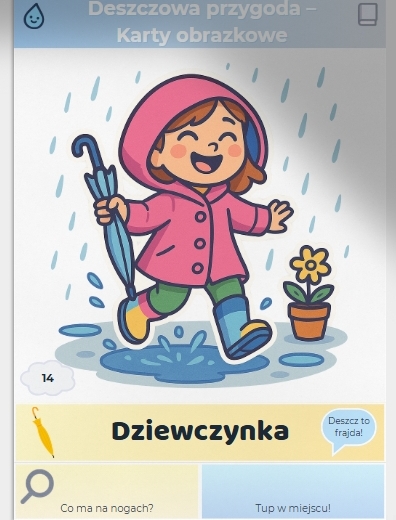 Karty obrazkowe "Deszczowa przygoda"
