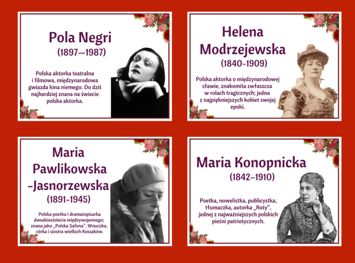 DZIEŃ KOBIET - – gazetka - SŁAWNE POLKI – biblioteka – świetlica – 24 strony – wersja 3