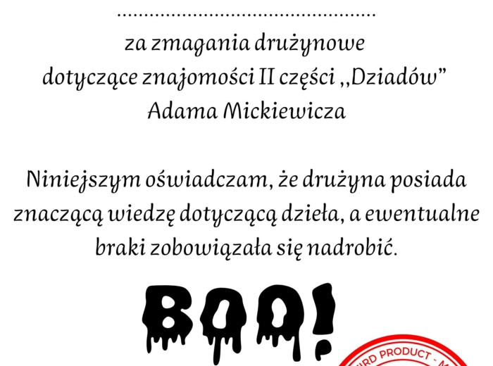 Zestaw do pracy w grupach! ,,Dziady" cz. II HIT! Odpowiedzi dla nauczyciela!