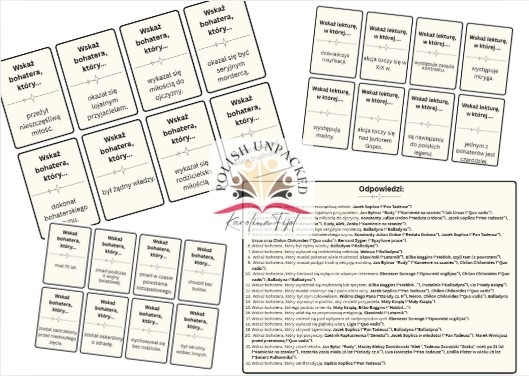 88 kart powtórkowych do egzaminu ósmoklasisty E8 + odpowiedzi, grywalizacja, lektury obowiązkowe