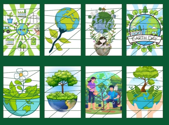 DZIEŃ ZIEMI – puzzle – biblioteka – przedszkole – świetlica – 23 wersje