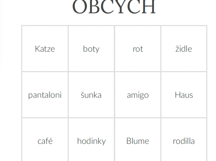 DZIEŃ JĘZYKÓW OBCYCH, EUROPEJSKI DZIEŃ JĘZYKÓW, GRA/BINGO/FLASHCARDS