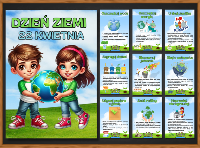 DZIEŃ ZIEMI - gazetka edukacyjna - Jakie działania pomagają dbać o Ziemię?