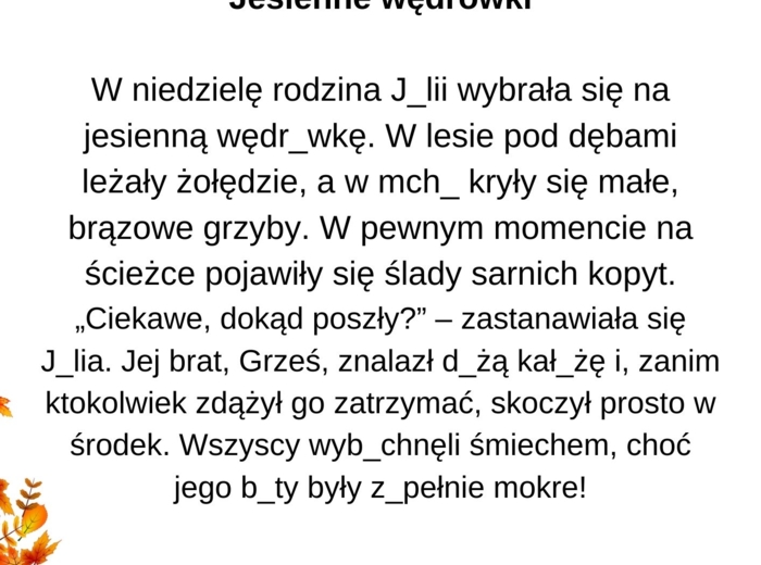 „Jesienne Inspiracje – Edukacyjne Karty dla Klasy 2”
