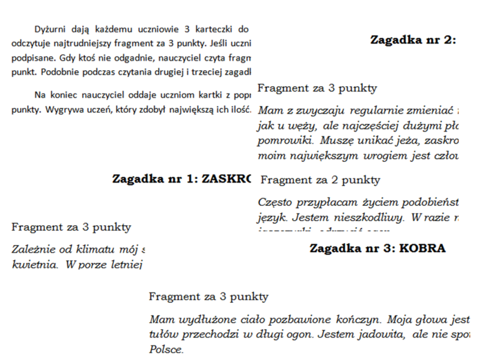 Gra "Życiorysy. Gady" na podsumowanie lekcji biologii w klasie 6 "Przegląd i znaczenie gadów"