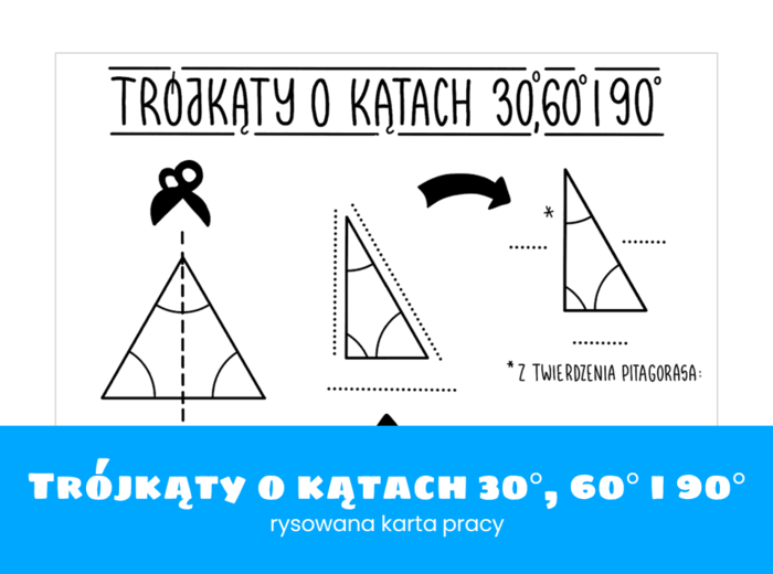 Matematyka. Klasa 8. Trójkąty o kątach 30, 60 i 90 stopni. Wprowadzenie. Szkoła podstawowa.