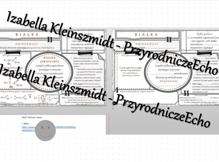 Minizestaw na temat „Białka” – sketchnotka + karta pracy w power point + gratisowy link do prezentacji multimedialnej niekomercyjnej wykonanej w genial.ly do indywidualnego pobrania i użycia do celów niekomercyjnych. Chemia 8, „Biologia i chemia”