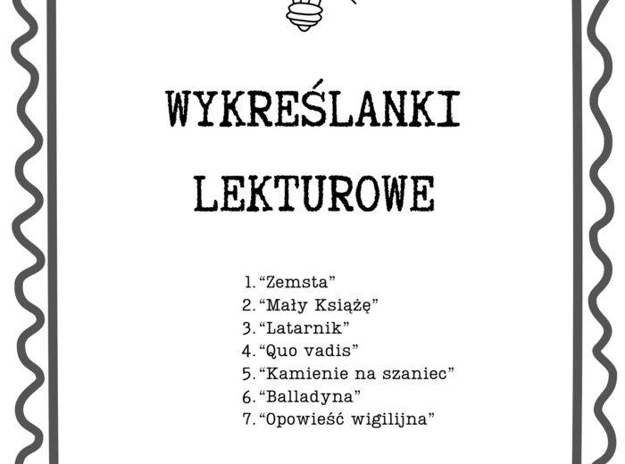 Wykreślanki lekturowe.