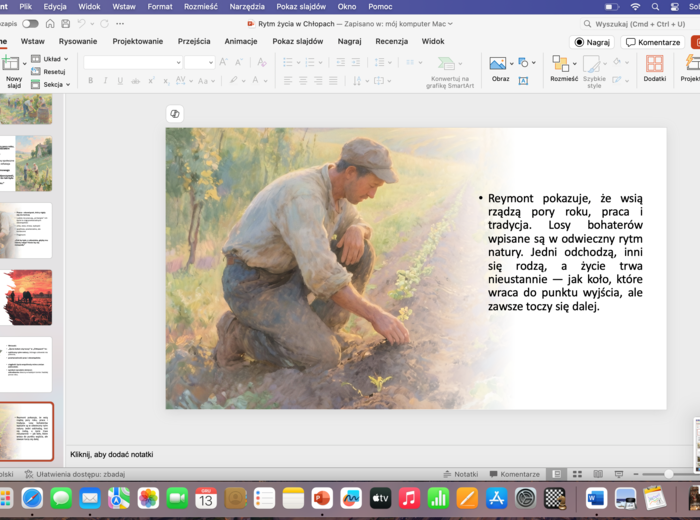 Rytm życia na wsi na podstawie "Chłopów" Władysława Reymonta - prezentacja