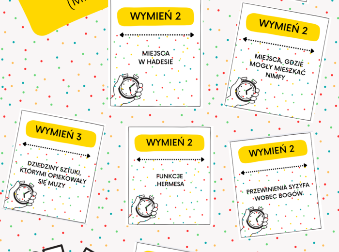 Zestaw gier karcianych na cały rok szkolny - Lekturowe 5 sekund, Ja mam, kto ma, pytanie czy wzywanie, gry z cytatami