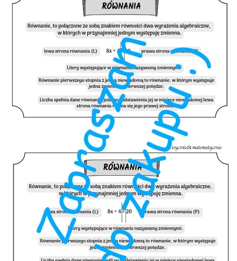 Co to jest równanie? - wklejka SP