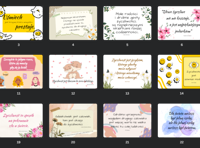 Plakaty - cytaty związane z życzliwością