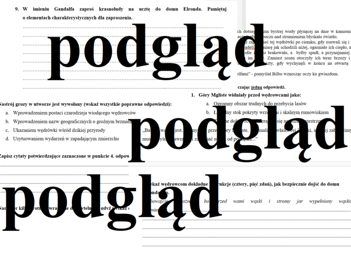 SPRAWDZIAN PRACA KLASOWA Hobbit