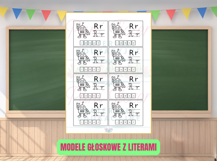 Alfabet – wklejki do zeszytu - modele głoskowe z literami