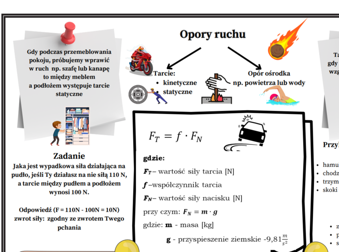 Fizyka kl.7 -Temat: Opory ruchu (karta wykropkowana do uzupełnienia)