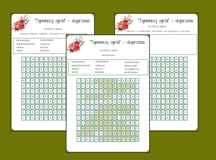 „TAJEMNICZY OGRÓD” - wykreślanka
