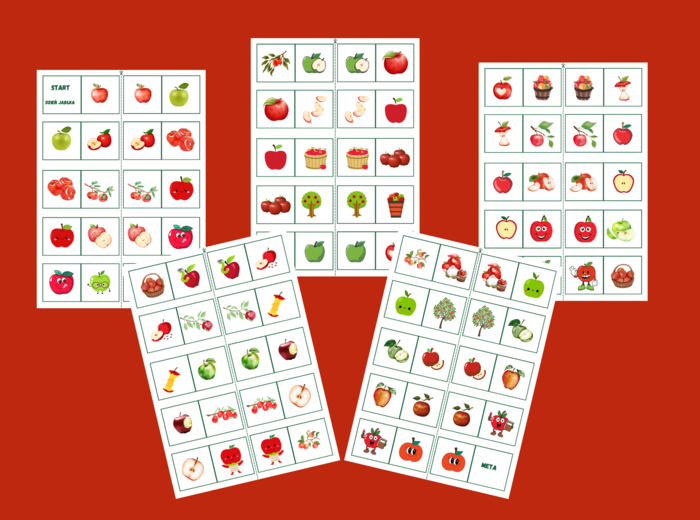 DZIEŃ JABŁKA – domino obrazkowe