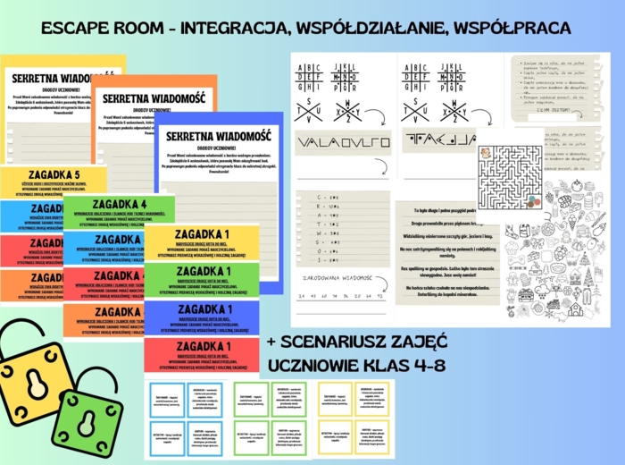 ESCAPE ROOM - integracja, współdziałanie i współpraca - zajęcia wychowawcze skierowane do uczniów klas 4-8