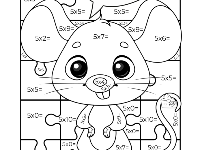 Kolorowa Matematyka – Mnożenie x5 z MySz(k)ą!🐭🎨