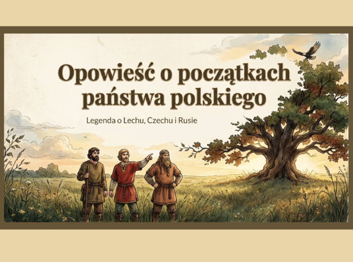 🦅LEGENDA O LECHU, CZECHU I RUSIE - legendy - prezentacja 12 slajdów + tekst legendy