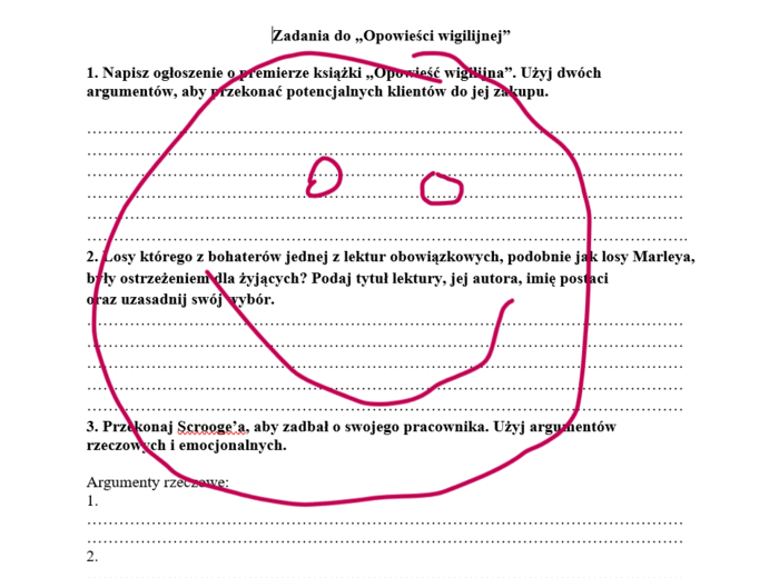 "Opowieść wigilijna" - argumenty