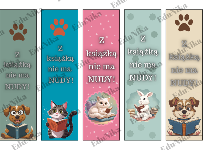 Zakładki zwierzątka/ koniec roku/ dla najmłodszych/ rozwój czytelnictwa/ upominek