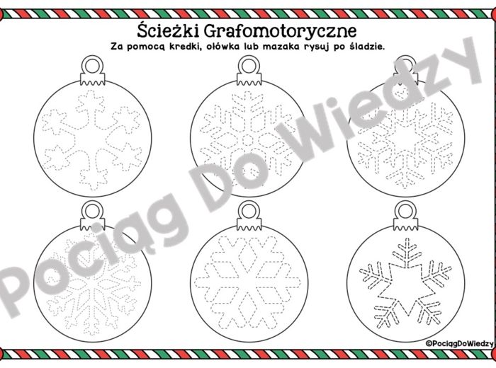 Rysowanie po śladzie - dekorujemy bombki