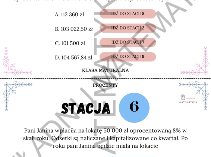 Stacje zadaniowe - procenty