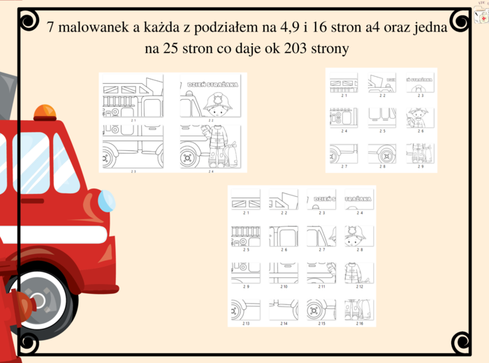 Dzień strażaka - 2 wersje kolor i czarno biała