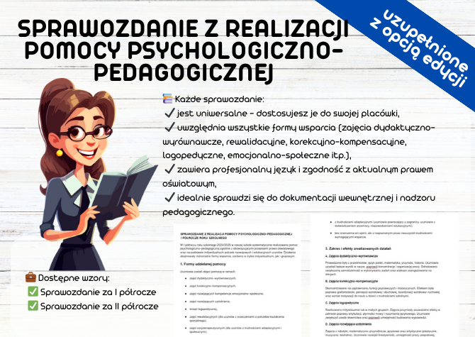 SPRAWOZDANIA z realizacji pomocy psychologiczno-pedagogicznej!