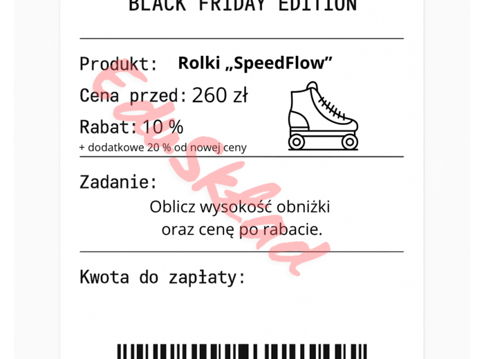 ⭐53 PARAGONY MATEMATYCZNE – BLACK FRIDAY EDITION (różne poziomy trudności / podwójne rabaty/ zamiast kartkówki)