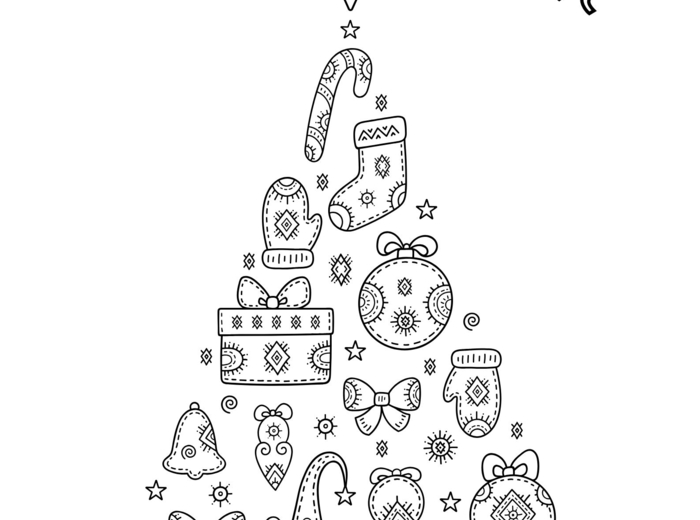Kolorowanka świąteczna XXL, choinka