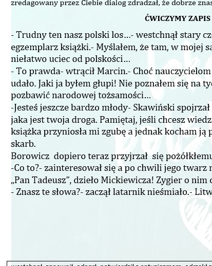 ĆWICZYMY ZAPIS DIALOGU ZADANIE DLA UCZNIÓW KLAS 7-8