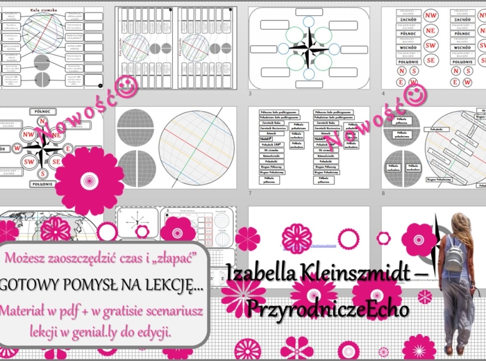 Pomysł na lekcję/karta pracy/stacje zadaniowe/notatki/ materiał do lekcji do tematu „Przez lądy i oceany – kontynenty i oceany” w pdf. W gratisie niekomercyjny scenariusz lekcji/pomysł na lekcję w programie genial.ly do edycji. Geografia 5. Dział „Lądy i