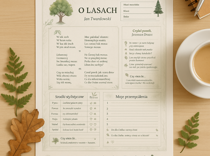 Tekst wiersza "O lasach" - wersja dla ucznia