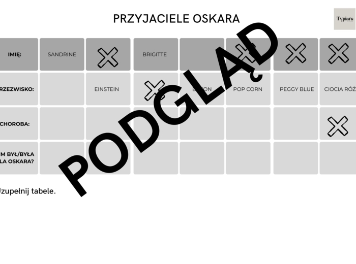 Karty pracy - "Oskar i Pani Róża"