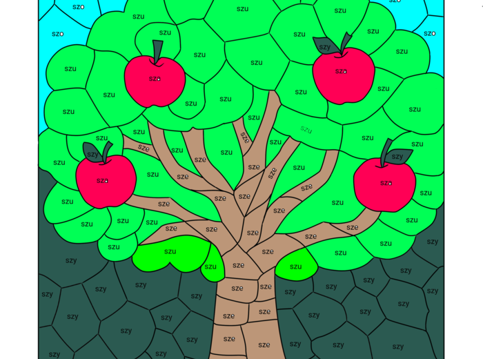 Głoska "SZ" kolorowanka logopedyczna z sylabami