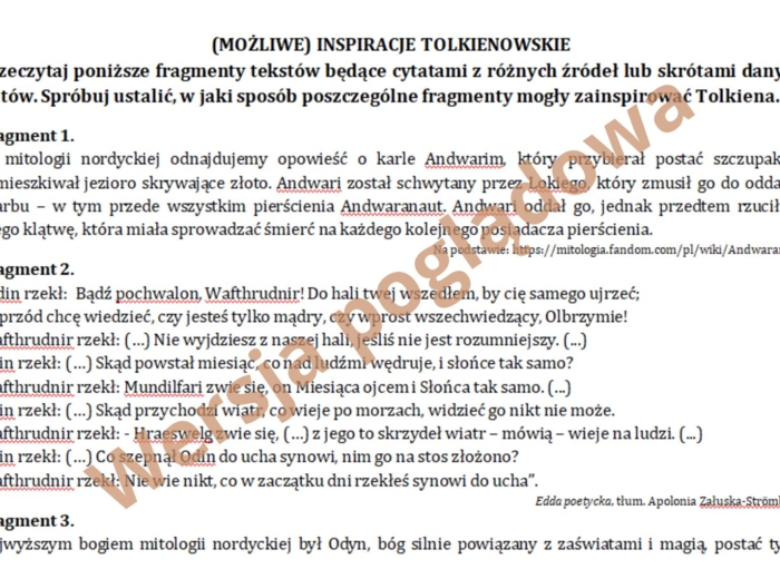 "HOBBIT" Na tropie Tolkienowskich inspiracji