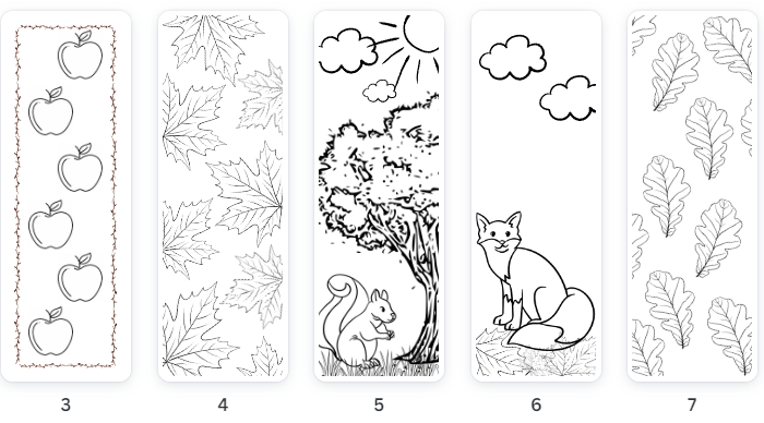 Jesienne zakładki do książek - 9 wzorów