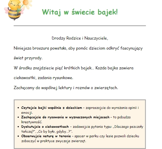 Bajki o zwierzętach i ich zwyczajach