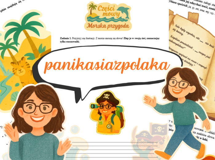 Części mowy- karta pracy "Morska przygoda"