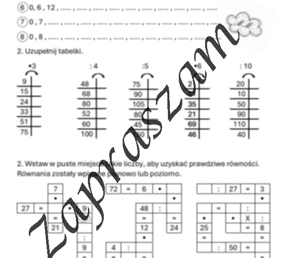 Mnożenie i dzielenie - karta pracy.