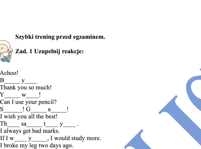 Egzamin ósmoklasisty 4 krótkie ćwiczenia