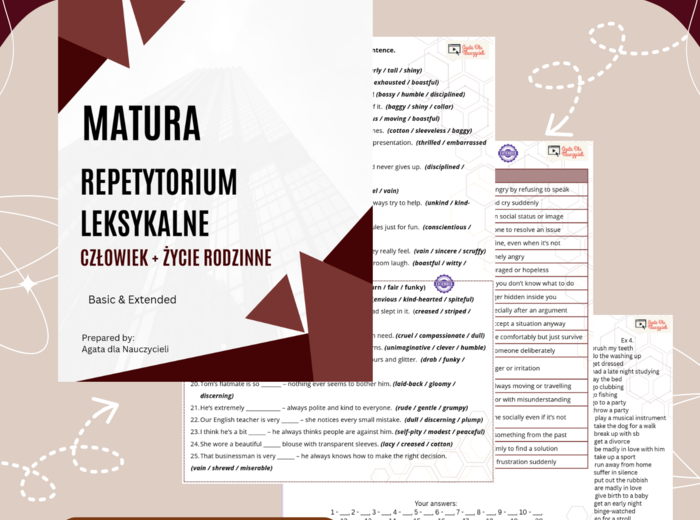 Matura Vocabulary Part 1 – Człowiek + Życie rodzinne