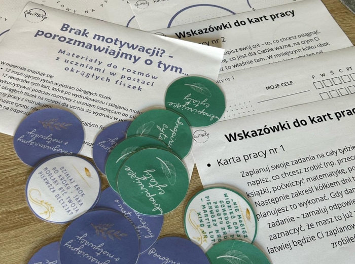 Porozmawiajmy o motywacji - materiały do rozmowy w postaci okrągłych fiszek