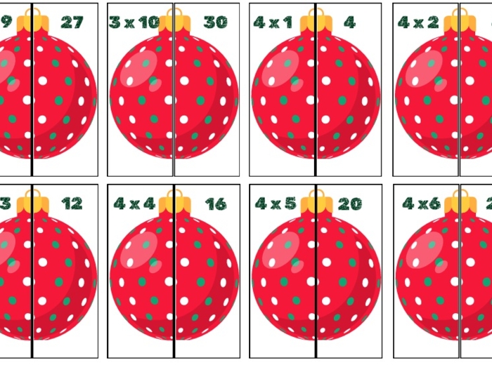 Tabliczka mnożenia - świąteczna