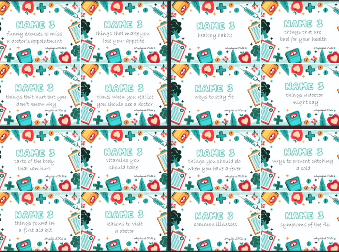 Health (Zdrowie) gra Name 3 /56 kart