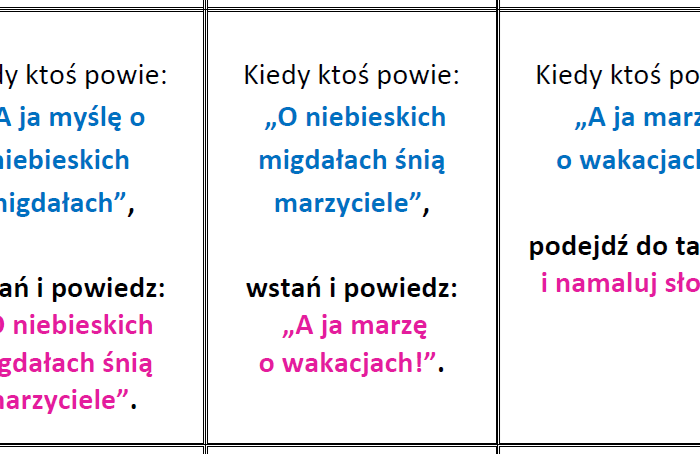 Zabawa integracyjna "Kiedy ktoś powie..."