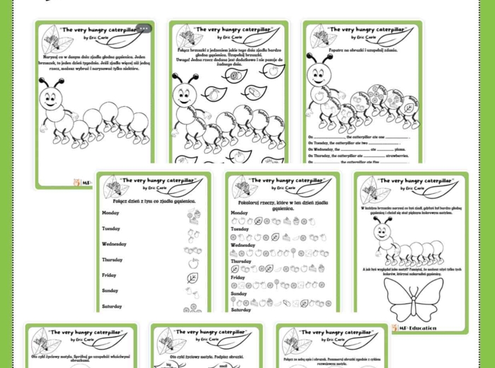 Zadania do ksiażki "The very hungry caterpillar"