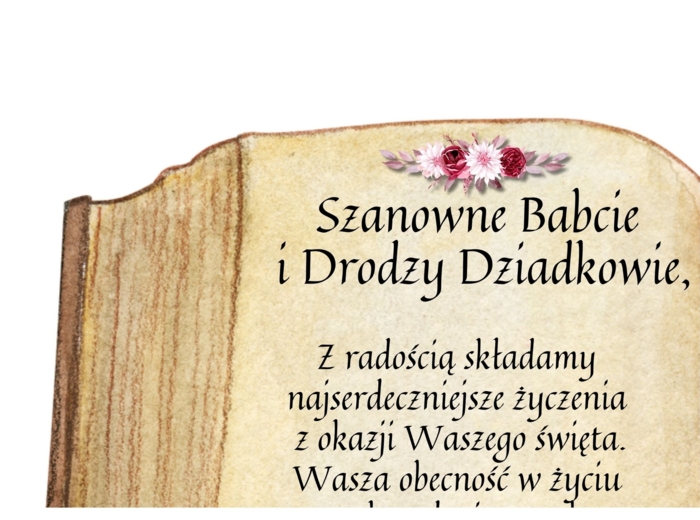 DZIEŃ BABCI I DZIADKA - gazetka, grafika XL, życzenia